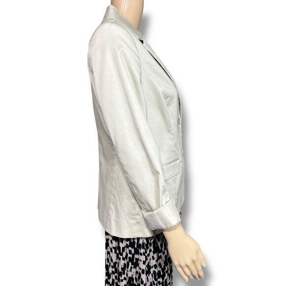 212 Collection Womens Blazer Suit Jacket Single Breast Notched Collar Beige Sz 8 - Picture 4 of 15